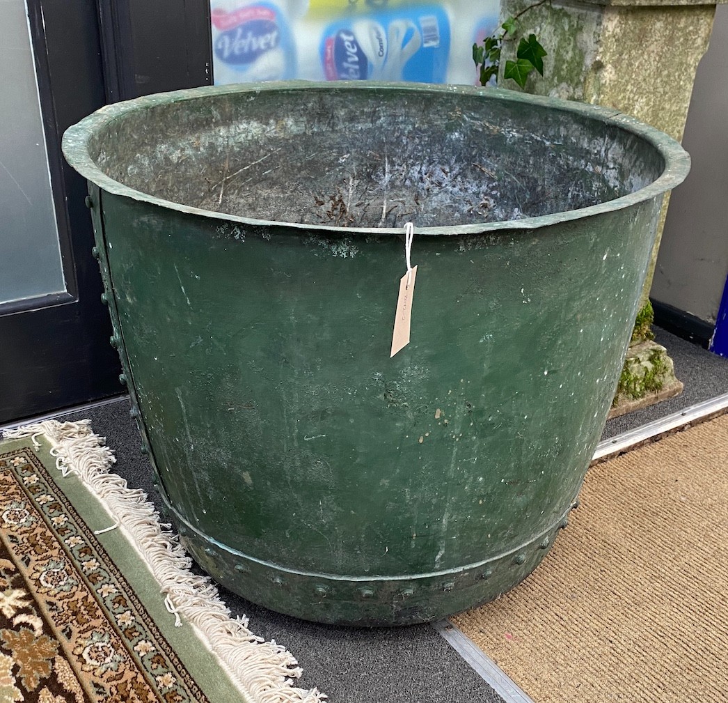 A large Victorian copper copper, diameter 67cm, height 52cm